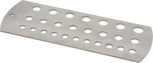 Starrett - 0.234 Inch to 0.413 Inch Hole Size Drill Gage - 6-1/4 Inch Long, 2-5/16 Inch Wide, 26 Holes - Apex Tool & Supply