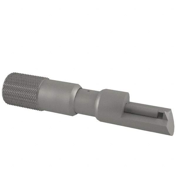 Starrett - 0 to 0.375 Inch Measurement Range, 0.001 Inch Graduation, Satin Coated Stainless Steel, Mechanical Can Seam Micrometer - Flat Spindle - Apex Tool & Supply