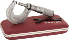 Starrett - 0 to 1" Range, 0.0001" Graduation, Mechanical Outside Micrometer - Friction Thimble - Apex Tool & Supply