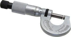 Starrett - 0 to 1/2" Range, 0.0001" Graduation, Mechanical Outside Micrometer - Ratchet Stop Thimble, Accurate to 0.00005" - Apex Tool & Supply
