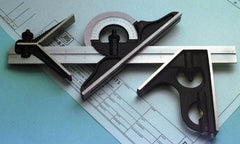 TESA Brown & Sharpe - 4 Piece, 24 Inch Blade Length, Square Set - Set Includes Center Head, Reversible Protractor, Square Head - Apex Tool & Supply