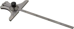 Starrett - 0 to 6 Inch Rule Measurement Range, 30 to 60° Angle Measurement Range, Steel Depth and Angle Gage - 60° Angle Graduation, 2-5/8 Inch Head Length, 1/8 Inch Head Width, 1/32 Inch Rule Graduation - Apex Tool & Supply