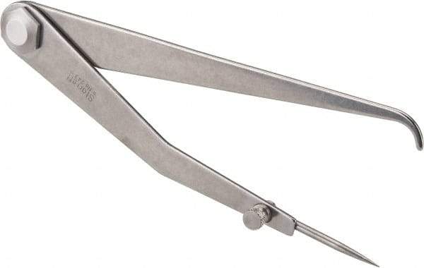 Starrett - 6 Inch Leg, Firm Joint, Steel, Polished, Hermaphrodite Caliper - 8 Inch Max Measurement, 200mm Max Measurement, Round Leg - Apex Tool & Supply