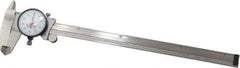 Starrett - 0" to 9" Range, 0.001" Graduation, 0.1" per Revolution, Dial Caliper - White Face, 1-1/2" Jaw Length, Accurate to 0.001" - Apex Tool & Supply