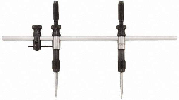 Starrett - 18 Inch Leg, Steel, Bright Chrome Finish, Trammels - 36 Inch Max Measurement, 900mm Max Measurement, Includes 20 Inch (500mm) Rigid Steel Beam, Pair of 3 Inch (75mm) Caliper Points - Apex Tool & Supply