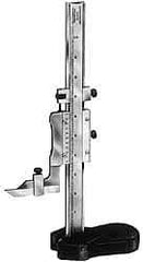Starrett - 0 to 18 Inch Measurement, 0.001 Inch Graduation, Vernier Height Gage - Satin Chrome Finish, 4-7/16 Inch Long x 2-9/32 Inch Wide - Apex Tool & Supply