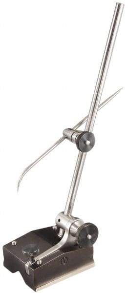 Starrett - 2 Spindle, 9 and 12 Inch Spindle Length, Surface Gage - 2-9/16 Inch Long x 2-3/8 Inch Wide Base, Hardened Steel - Apex Tool & Supply