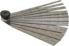Starrett - 2 to 12mm Measurement, 10 Leaf Taper Gage - 64mm Long, Tempered Steel, 0.02mm Graduation - Apex Tool & Supply