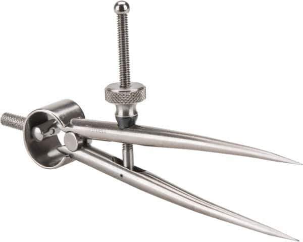 Starrett - 3 Inch Leg, Spring Joint, Ground Steel, Polished, Divider - 3 Inch Max Measurement, 75mm Max Measurement, Round Leg - Apex Tool & Supply