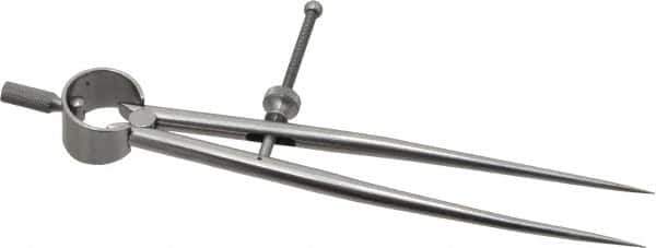 Starrett - 6 Inch Leg, Spring Joint, Ground Steel, Polished, Divider - 6 Inch Max Measurement, 150mm Max Measurement, Round Leg - Apex Tool & Supply