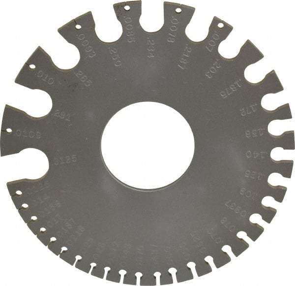 Starrett - #36, Steel Wire and Sheet Metal Gage - Use with Uncoated Sheet and Plate Iron and Steel - Apex Tool & Supply