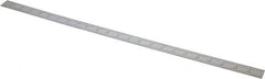 Starrett - 24" Long, 1/64, 1/50, 1/32, 1/10" Graduation, Flexible Steel Rule - 3R Graduation Style, 1" Wide, Silver, Satin Chrome Finish - Apex Tool & Supply