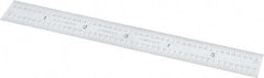 Starrett - 6" Long, 1/64, 1/32, 1/16, 1/8" Graduation, Flexible Steel Rule - 4R Graduation Style, 3/4" Wide, Silver, Satin Chrome Finish - Apex Tool & Supply