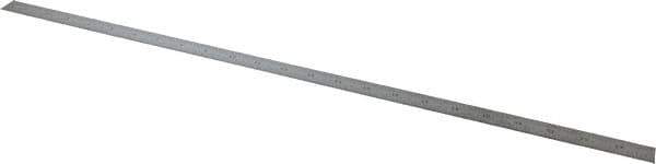 Starrett - 24" Long, 1/100, 1/64, 1/32, 1/10" Graduation, Flexible Steel Rule - 5R Graduation Style, 3/4" Wide, Silver, Satin Chrome Finish - Apex Tool & Supply