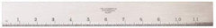 Starrett - 12 Inch Long x 1-13/32 Inch Wide x 11/64 Inch Thick, Beveled Edge Straightedge - 0.0002 Inch Edge Flatness, Steel, 0.0004 Inch Parallelism - Apex Tool & Supply