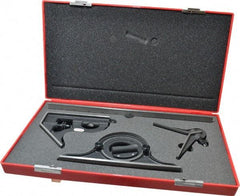 Starrett - 4 Piece, 12" Combination Square Set - 1/100, 1/32, 1/50 & 1/64" (16R) Graduation, Steel Blade, Cast Iron Center, Protractor & Square Head - Apex Tool & Supply