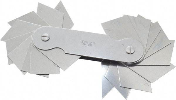 Starrett - 18 Piece Spring Steel Angle Gage Set - 2 to 45° Primary Angle - Apex Tool & Supply