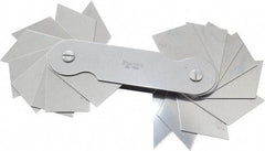 Starrett - 18 Piece Spring Steel Angle Gage Set - 2 to 45° Primary Angle - Apex Tool & Supply