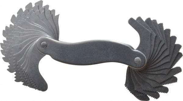 Starrett - 30 Leaf, 6 to 60 TPI Range, Steel Screw Pitch Gage - 60° Thread Angle - Apex Tool & Supply