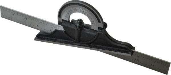 Starrett - 12 Inch Long Blade, 180° Max Measurement, Bevel Protractor - Apex Tool & Supply