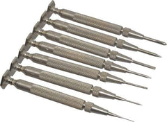 Starrett - 7 Piece Phillips & Slotted Screwdriver Set - Round Shank, Blade Sizes: Length 5/8, Bit Sizes: Philips #0 - Apex Tool & Supply