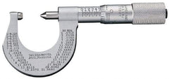 Starrett - 1 to 2" Range, Mechanical Screw Thread Micrometer - Plain Thimble, 0.001" Graduation, 0.004mm Accuracy - Apex Tool & Supply