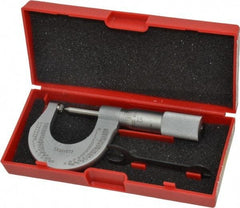 Starrett - 0 to 1" Range, Mechanical Screw Thread Micrometer - Plain Thimble, 0.001" Graduation, 0.004mm Accuracy - Apex Tool & Supply