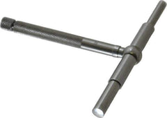 Starrett - 2-1/8 to 3-1/2 Inch, 3 Inch Overall Length, Telescoping Gage - 2-3/8 Inch Long Handle, Satin Chrome Finish - Apex Tool & Supply