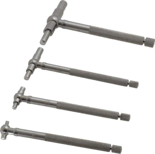 Starrett - 4 Piece, 5/16 to 2-1/8 Inch, Telescoping Gage Set - 2-3/8 Inch Long Handles, Includes Case - Apex Tool & Supply