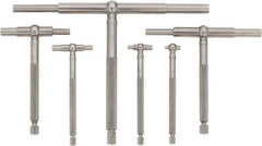 Starrett - 6 Piece, 5/16 to 6 Inch, Polished Steel Finish, Telescoping Gage Set - 2-3/8 and 3-1/4 Inch Long Handles, Includes Case - Apex Tool & Supply