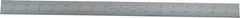 Starrett - 18" Long, 1/64, 1/32, 1/16, 1/8" Graduation, Rigid Spring Steel Rule - 4R Graduation Style, 1-1/8" Wide, Silver, Satin Chrome Finish - Apex Tool & Supply