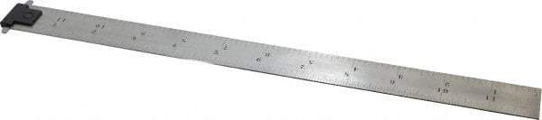 Starrett - 12" Long, 1/64, 1/32, 1/16, 1/8" Graduation, Rigid Spring Steel Rule - 4R Graduation Style, 1" Wide, Silver - Apex Tool & Supply