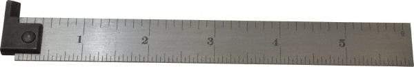 Starrett - 6" Long, 1/64, 1/32, 1/16, 1/8" Graduation, Rigid Spring Steel Rule - 4R Graduation Style, 3/4" Wide, Silver - Apex Tool & Supply