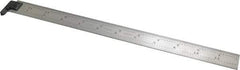 Starrett - 12" Long, 1/64, 1/32, 1/16, 1/8" Graduation, Rigid Spring Steel Rule - 4R Graduation Style, 1" Wide, Silver - Apex Tool & Supply