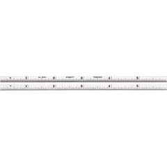 Starrett - 6" Long, 1/64, 1/32" Graduation, Rigid Spring Steel Rule - Apex Tool & Supply