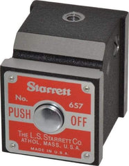 Starrett - 1-7/8" Long x 1-5/8" Wide x 1-15/16" High Magnetic Indicator Base with On/Off Switch - 9-1/2" Rod Length - Apex Tool & Supply