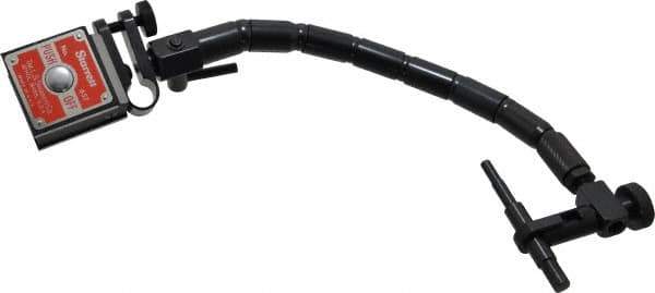 Starrett - 1-7/8" Long x 1" Wide x 1-15/16" High Magnetic Indicator Base with On/Off Switch - 3" Rod Length, Flexible Arm - Apex Tool & Supply