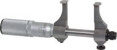 Starrett - 1/2 to 1-1/2 Inch Inside Measurement, Satin Chrome Finish, Mechanical Groove Micrometer - 0.001 Inch Graduation, 0.0002 Inch Accuracy, 5/64 Inch Groove Depth, Friction Thimble, Includes Lock Screw - Apex Tool & Supply