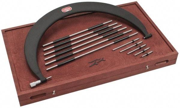 Starrett - 5 Anvil, Mechanical, 18 to 24 Inch Range, Interchangeable Anvil Micrometer - Friction Thimble, 0.0003 Inch Accuracy, 0.001 Inch Graduation - Apex Tool & Supply