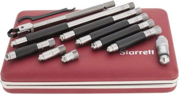 Starrett - 1-1/2 to 12 Inch Range, Satin Chrome Coated, Mechanical Inside Tubular Micrometer - 0.001 Inch Graduation, 0.0001 Inch Accuracy - Apex Tool & Supply