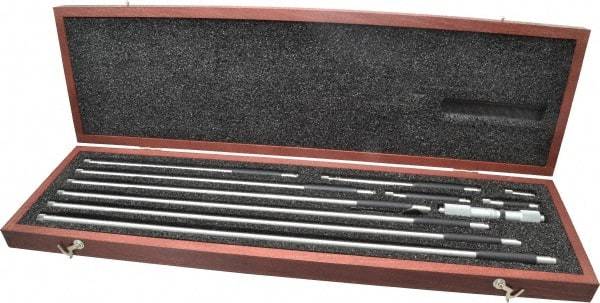 Starrett - 4 to 40 Inch Range, Satin Chrome Coated, Mechanical Inside Tubular Micrometer - 0.001 Inch Graduation, 0.0001 Inch Accuracy - Apex Tool & Supply