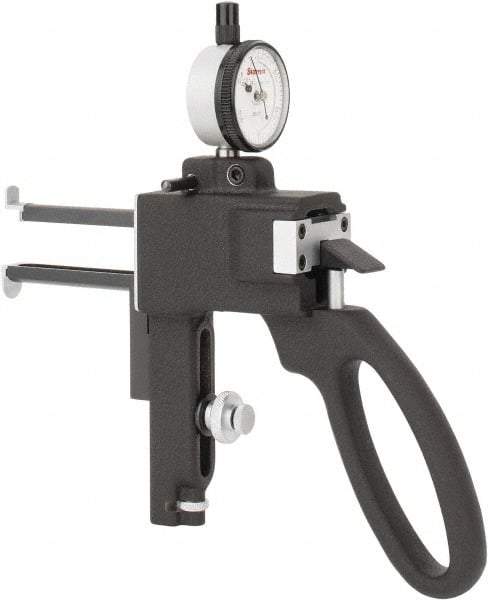 Starrett - 3/8 to 6 Inch Measurement Steel, Dial Indicator Groove Gage - 0.0005 Inch Graduation - Apex Tool & Supply