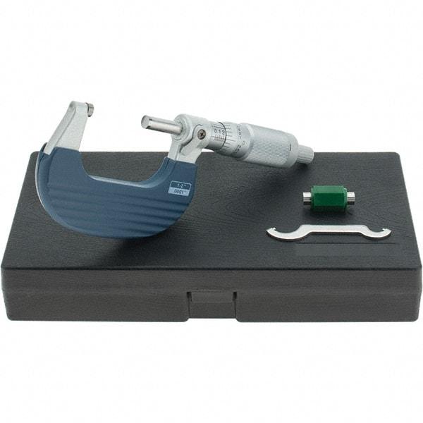 Starrett - 1 to 2" Range, 0.0001" Graduation, Mechanical Outside Micrometer - Ratchet Stop Thimble, Accurate to 0.00005" - Apex Tool & Supply