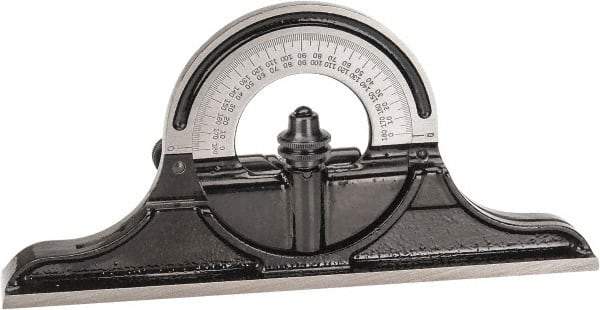 Starrett - 12 to 24 Inch Long Blade, Reversible Combination Square Protractor Head - Black Smooth Finish, Cast Iron - Apex Tool & Supply