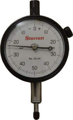 Starrett - 1/4" Range, 0-50-0 Dial Reading, 0.001" Graduation Dial Drop Indicator - 2-1/4" Dial, 0.1" Range per Revolution, Revolution Counter - Apex Tool & Supply
