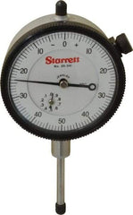 Starrett - 1" Range, 0-50-0 Dial Reading, 0.001" Graduation Dial Drop Indicator - 2-1/4" Dial, 0.1" Range per Revolution, Revolution Counter - Apex Tool & Supply
