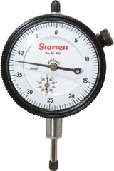 Starrett - 1/2" Range, 0-50 Dial Reading, 0.0005" Graduation Dial Drop Indicator - 2-1/4" Dial, 0.05" Range per Revolution, Revolution Counter - Apex Tool & Supply