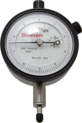 Starrett - 0.2" Range, 0-10 Dial Reading, 0.0001" Graduation Dial Drop Indicator - 2-1/4" Dial, 0.01" Range per Revolution, Revolution Counter - Apex Tool & Supply