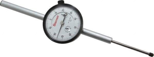 Starrett - 2" Range, 0-100 Dial Reading, 0.001" Graduation Dial Drop Indicator - 2-1/4" Dial, 0.1" Range per Revolution, Revolution Counter - Apex Tool & Supply