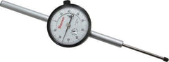 Starrett - 2" Range, 0-100 Dial Reading, 0.001" Graduation Dial Drop Indicator - 2-1/4" Dial, 0.1" Range per Revolution, Revolution Counter - Apex Tool & Supply